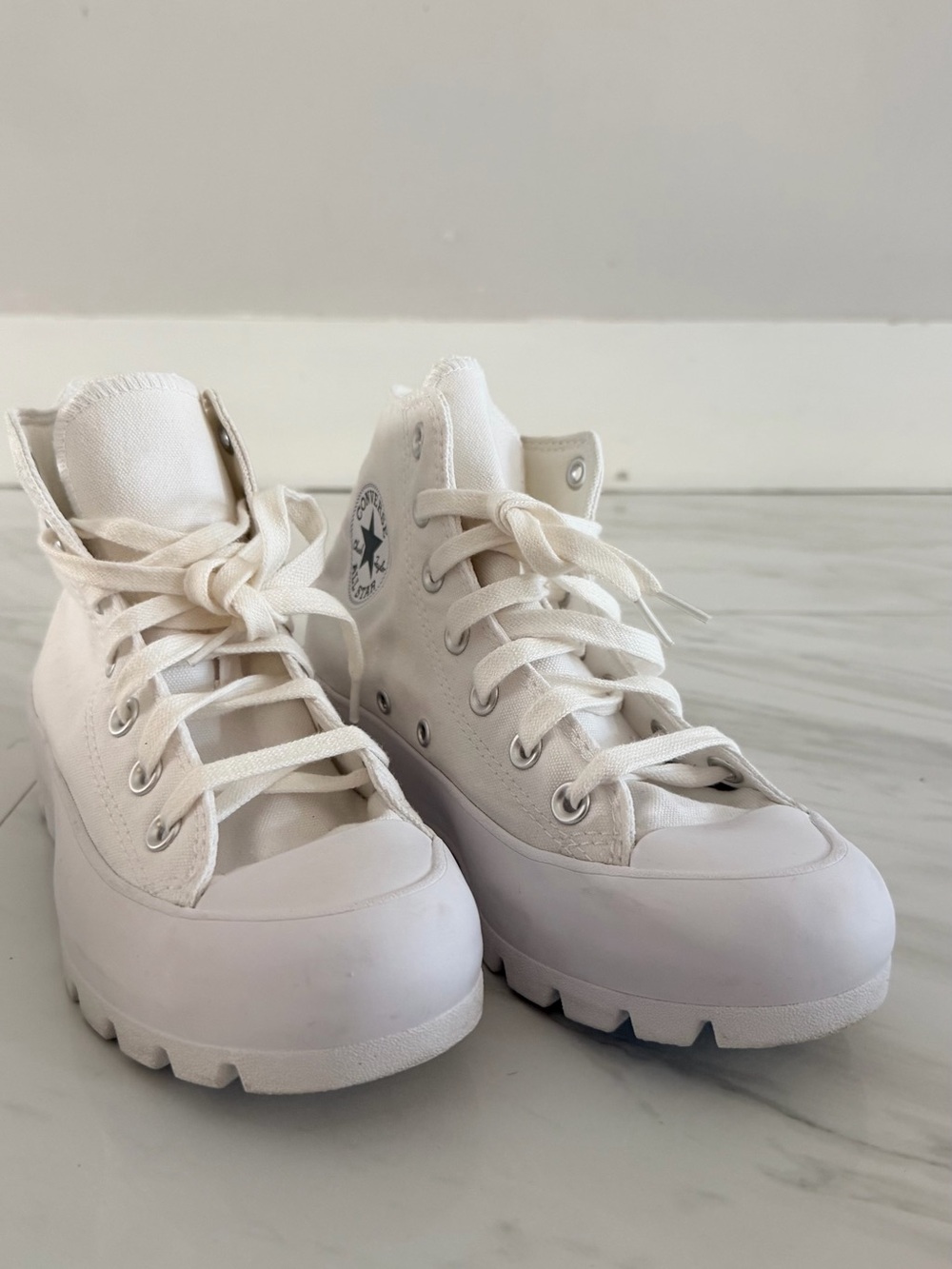 Converse Women's Platform High-Top Sneakers in Off-White